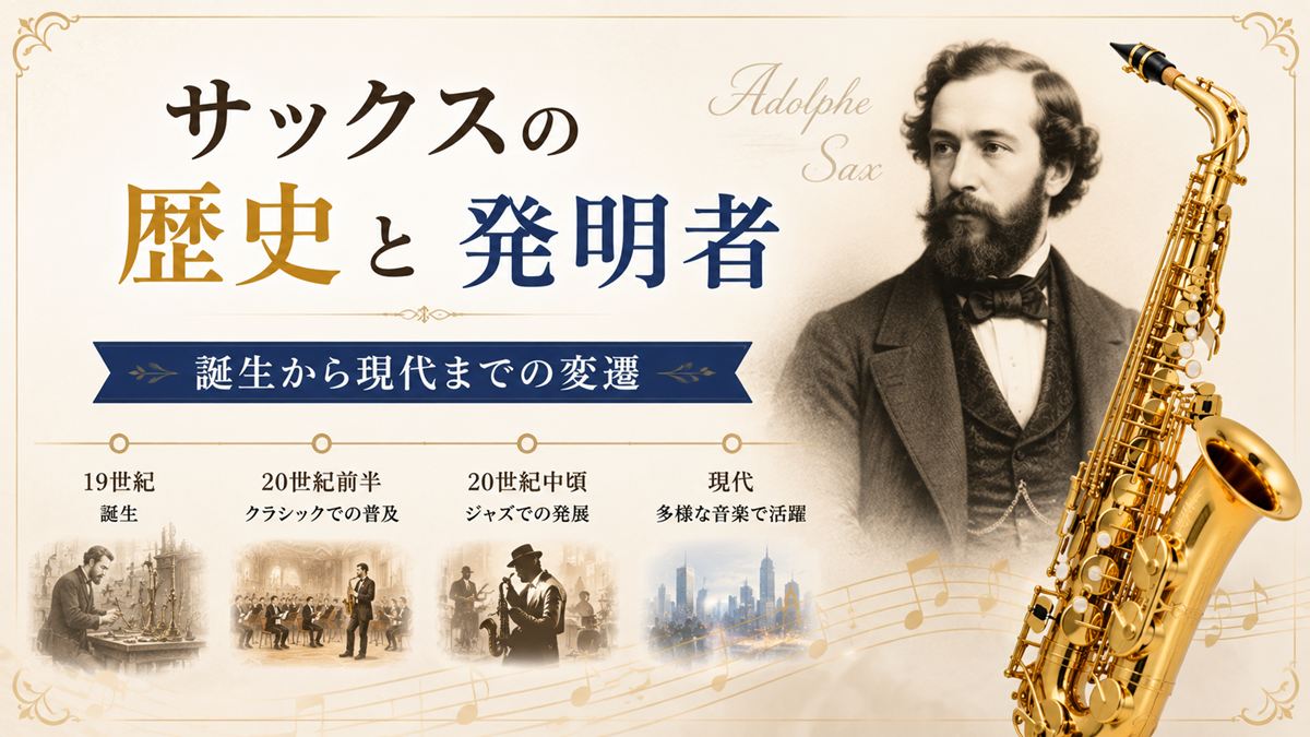 サックスの歴史と発明者アドルフ・サックスを解説!誕生から現代までの変遷