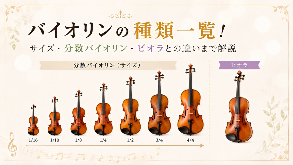 バイオリンの種類一覧!サイズ・分数バイオリン・ビオラとの違いまで解説